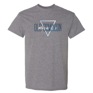 Old Dominion University Monarchs Gradient Triangle Basic Cotton Short Sleeve T Shirt - Graphite Heather