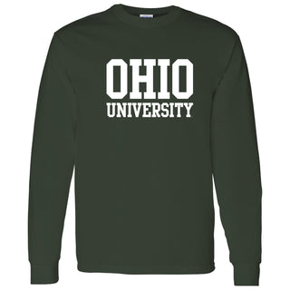 Ohio University Bobcats Basic Block Long Sleeve T Shirt - Forest