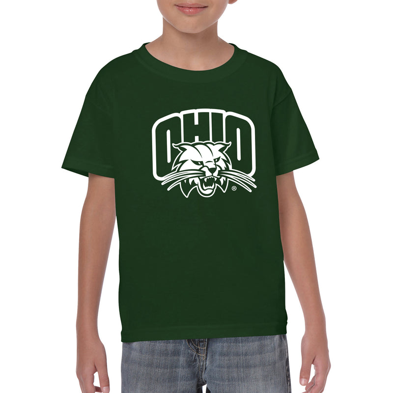 Ohio University Bobcats Arch Logo Youth T Shirt - Forest