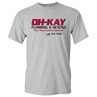 Oh-Kay Plumbing & Heating - Funny, Wet Bandits, Alone at Home, Christmas Movie T Shirt - Sports Grey