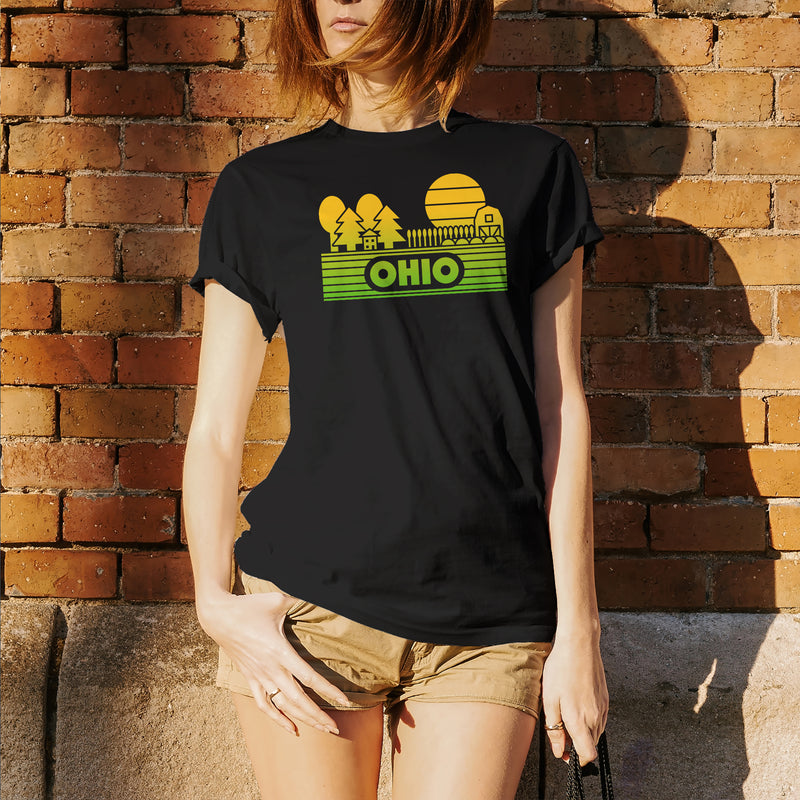 Ohio Groovy Sunset T-Shirt - Black