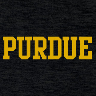 Purdue University Boilermakers Basic Block Canvas Triblend T Shirt - Solid Black Triblend