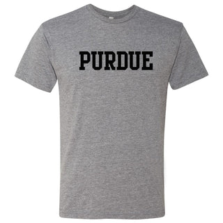 Purdue University Boilermakers Basic Block Next Level Short Sleeve T Shirt - Premium Heather