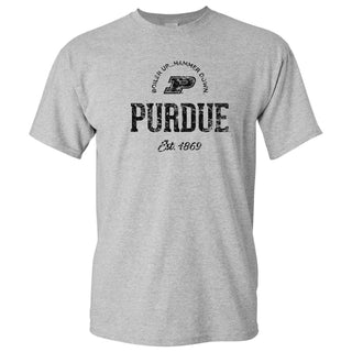 Purdue University Boilermakers Estimated Arch Short Sleeve T Shirt - Sport Grey