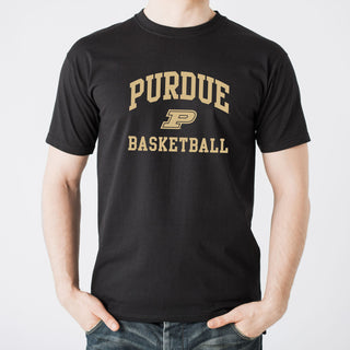 Purdue University Boilermakers Arch Logo Basketball Short Sleeve T Shirt - Black