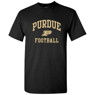 Purdue University Boilermakers Arch Logo Football Short Sleeve T Shirt - Black