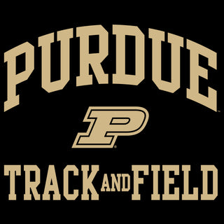 Purdue University Boilermakers Arch Logo Track & Field Long Sleeve T Shirt - Black