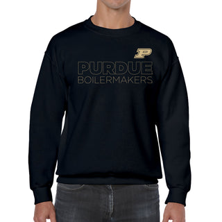 Purdue University Boilermakers Modern Outline Crewneck Sweatshirt - Black