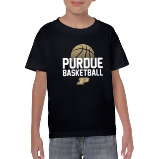 Purdue University Boilermakers Basketball Flux Basic Cotton Youth Short Sleeve T Shirt - Black