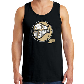 Purdue University Boilermakers Street Basketball Heavy Cotton Tank Top - Black