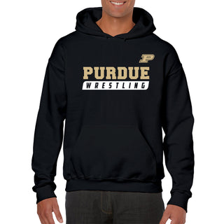 Purdue University Boilermakers Wrestling Slant Heavy Blend Hoodie - Black