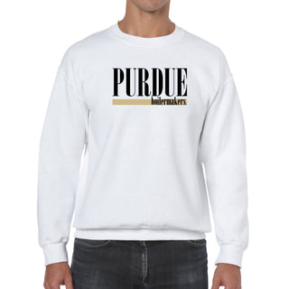 Purdue University Boilermakers Boldline Basic Cotton Crewneck Sweatshirt - White