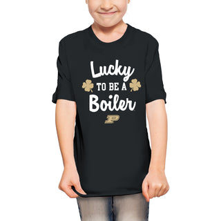 Purdue Boilermakers Lucky to be a Boiler Youth T Shirt - Black