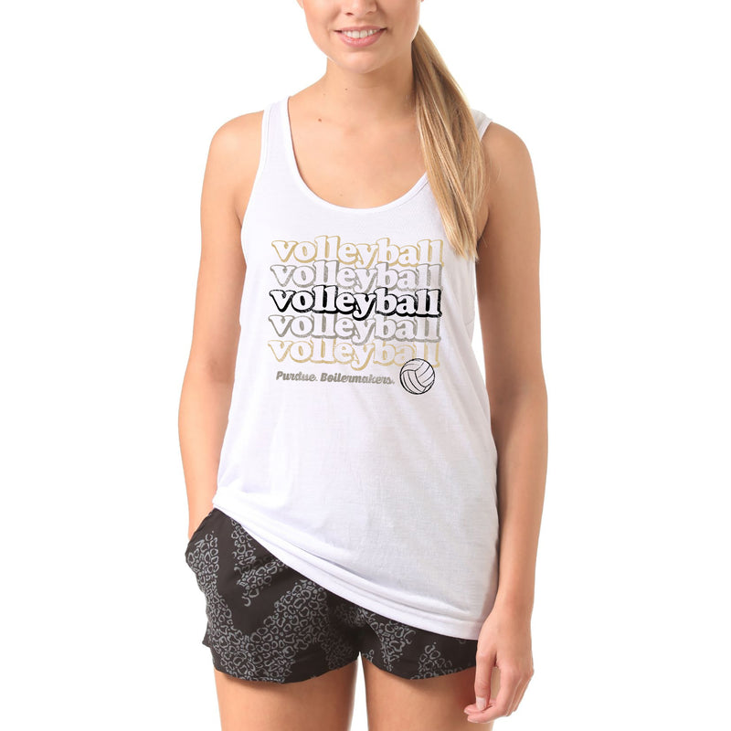 Purdue Boilermakers Volleyball Repeat Tank Top - White