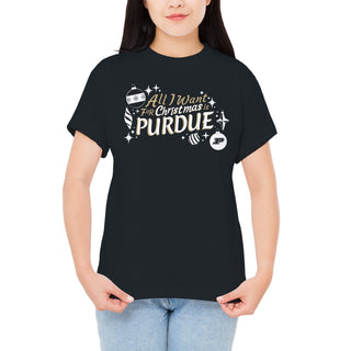 Purdue Boilermakers All I Want For Christmas Is Purdue T Shirt - Black