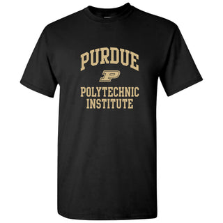 Purdue Arch Logo Polytechnic Institute T Shirt - Black