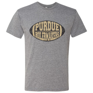 Purdue University Boilermakers Faded Block Football Short Sleeve T Shirt - Premium Heather