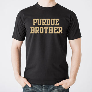 Purdue University Boilermakers Basic Block Brother Basic Cotton Short Sleeve T Shirt - Black