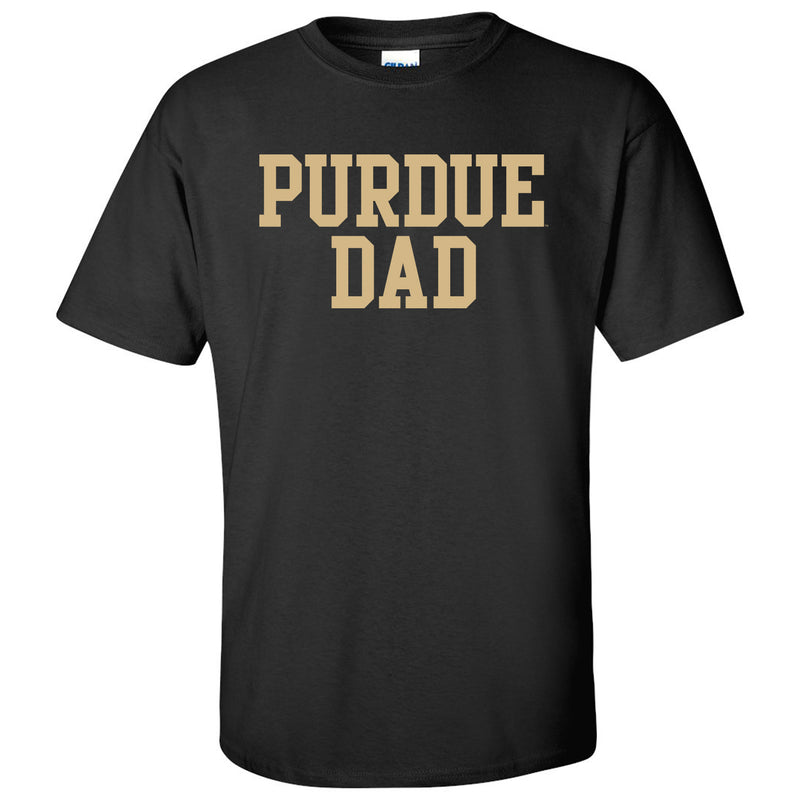 Purdue University Boilermakers Basic Block Dad Basic Sleeve T Shirt - Black