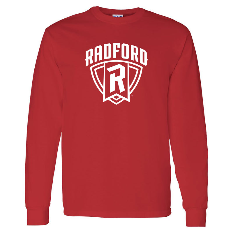 Radford University Highlanders Arch Logo Basic Cotton Long Sleeve T Shirt - Red