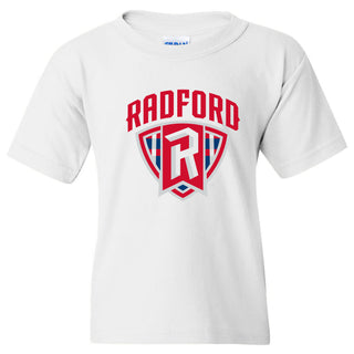 Radford University Highlanders Arch Logo Basic Cotton Short Sleeve Youth T Shirt - White