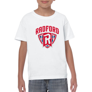 Radford University Highlanders Arch Logo Basic Cotton Short Sleeve Youth T Shirt - White