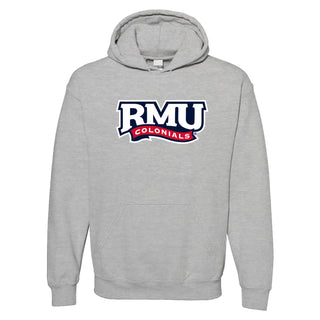 Robert Morris University Colonials Primary Logo Hooded Sweatshirt - Sport Grey