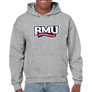 Robert Morris University Colonials Primary Logo Hooded Sweatshirt - Sport Grey