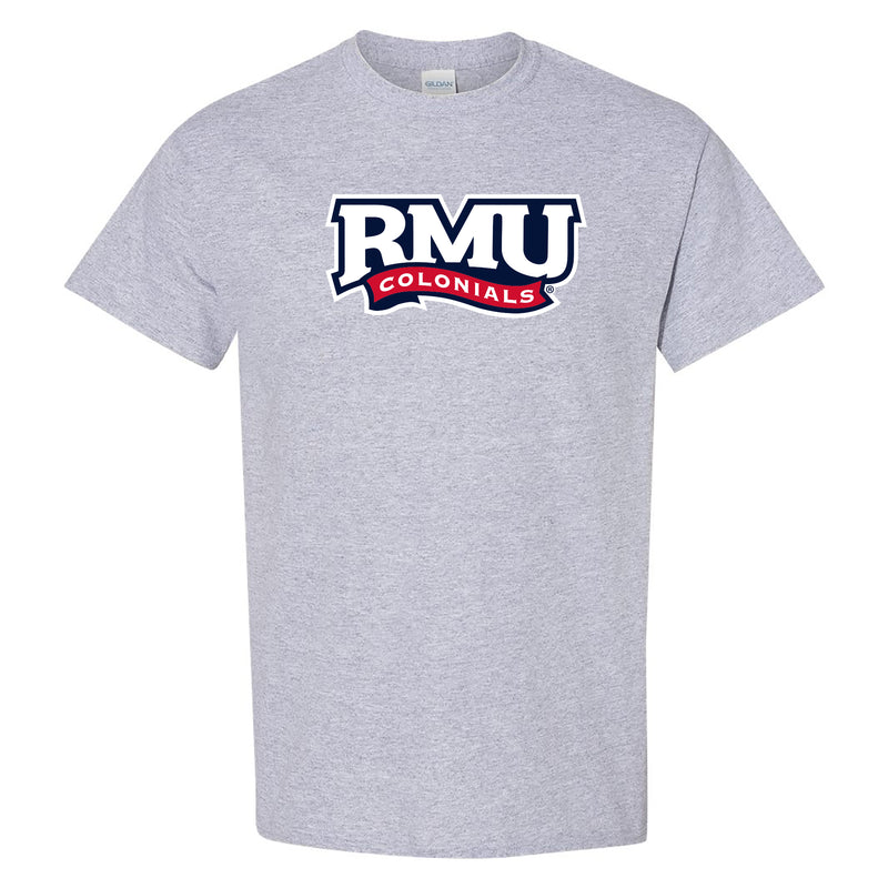 Robert Morris University Colonials Primary Logo Short Sleeve T Shirt - Sport Grey