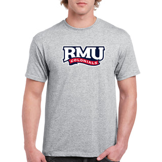 Robert Morris University Colonials Primary Logo Short Sleeve T Shirt - Sport Grey