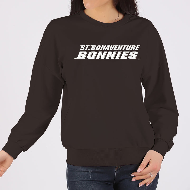 St. Bonaventure Bonnies Basic Block Crewneck Sweatshirt - Dark Chocolate