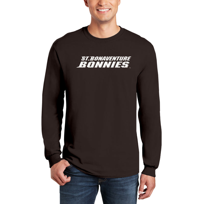 St. Bonaventure Bonnies Basic Block Long Sleeve T Shirt - Dark Chocolate