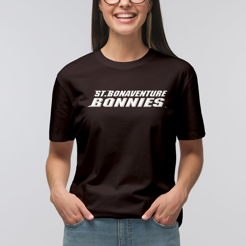 St. Bonaventure Bonnies Basic Block T Shirt - Dark Chocolate