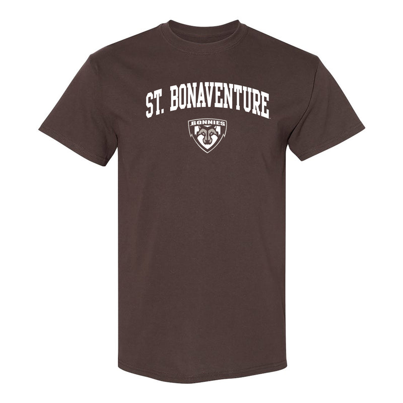 St. Bonaventure Bonnies Arch Logo T Shirt - Dark Chocolate