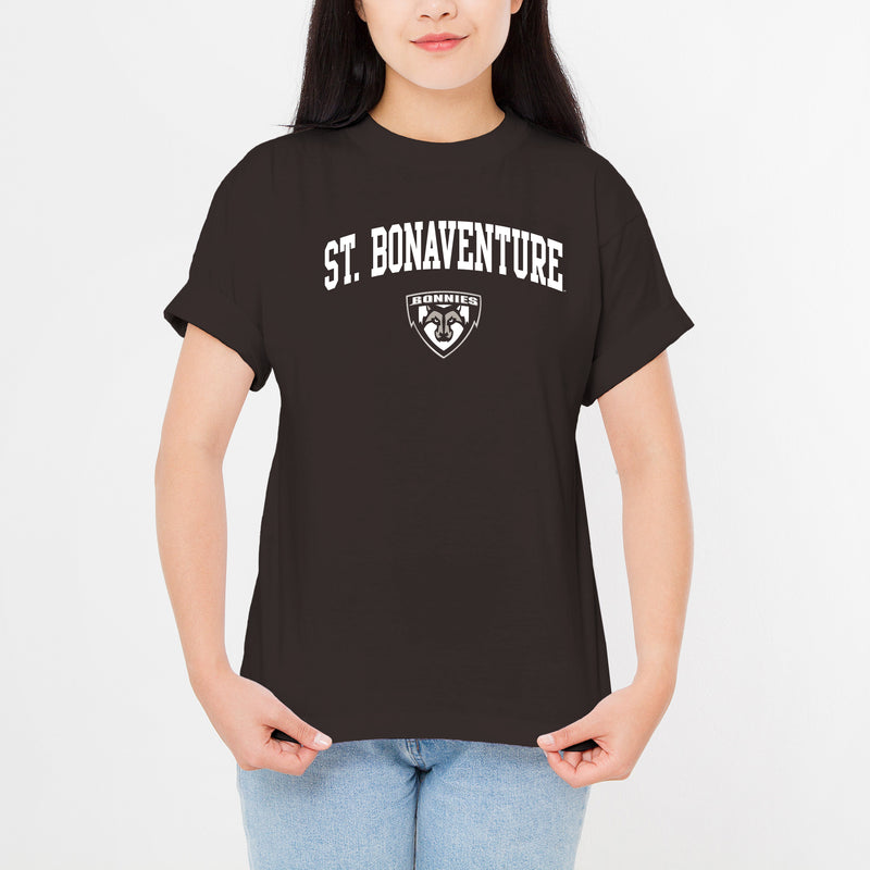 St. Bonaventure Bonnies Arch Logo T Shirt - Dark Chocolate