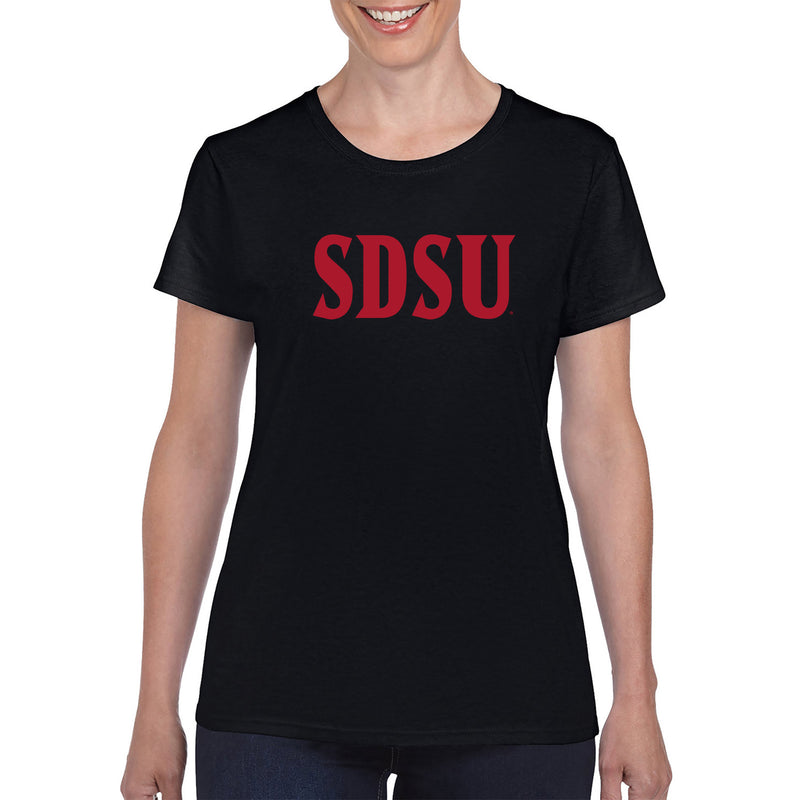 San Diego State Aztecs Basic Block Womens T Shirt - Black