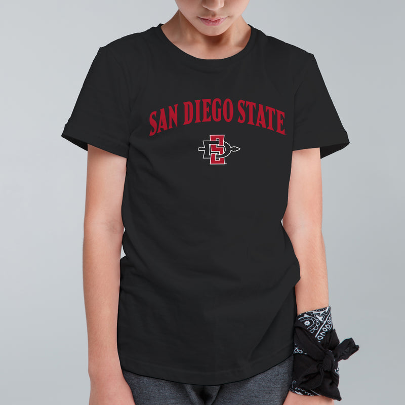 San Diego State Aztecs Arch Logo Youth T Shirt - Black