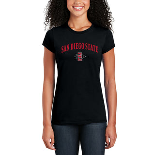 San Diego State Aztecs Arch Logo Womens T Shirt - Black