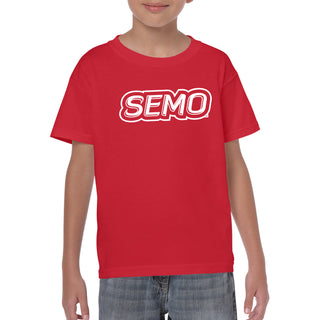 Southeast Missouri State University Redhawks Basic Block Youth Short Sleeve T-Shirt - Red