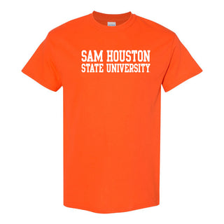 Sam Houston State University Bearkats Basic Block Short Sleeve T Shirt - Orange