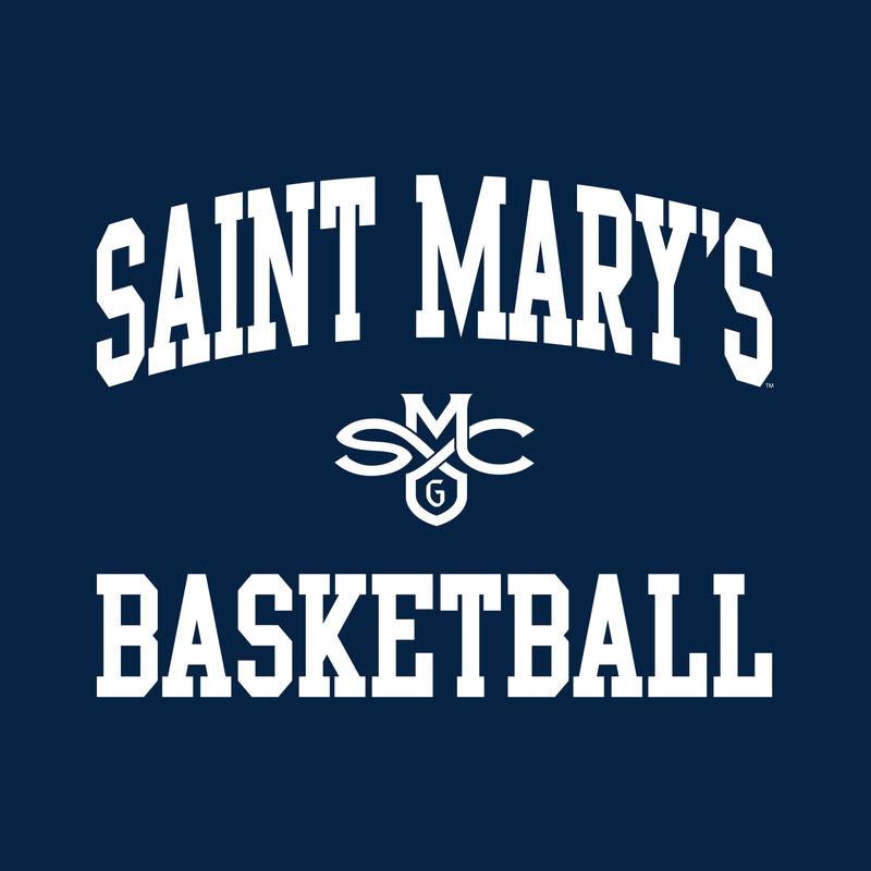 Saint Mary's College Gaels Arch Logo Basketball T Shirt - Navy