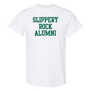 Slippery Rock University The Rock Alumni Block Short Sleeve T Shirt - White