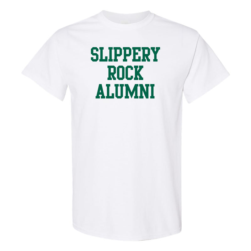 Slippery Rock University The Rock Alumni Block Short Sleeve T Shirt - White