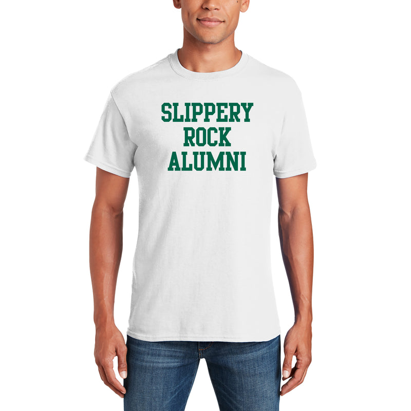 Slippery Rock University The Rock Alumni Block Short Sleeve T Shirt - White