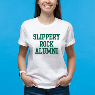 Slippery Rock University The Rock Alumni Block Short Sleeve T Shirt - White