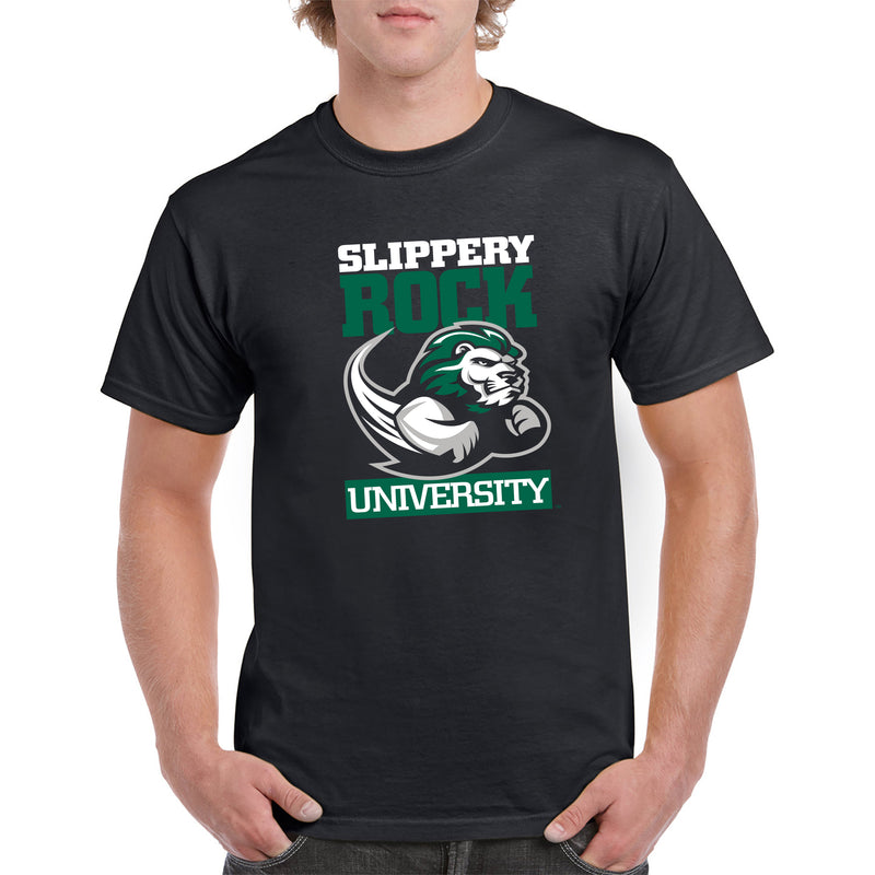 Slippery Rock University The Rock Primary Logo Short Sleeve T-Shirt - Black