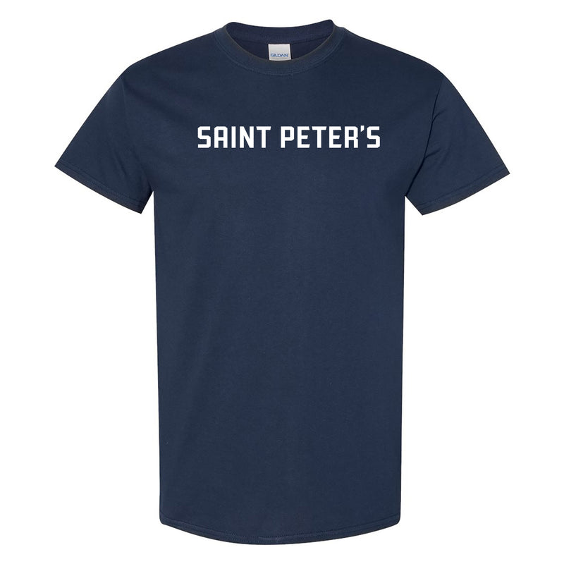 Saint Peter's University Peacocks Basic Block Short Sleeve T Shirt - Navy