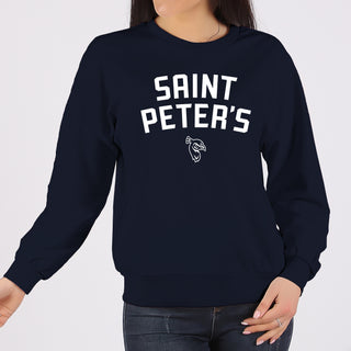 Saint Peter's University Peacock Arch Logo Crewneck - Navy