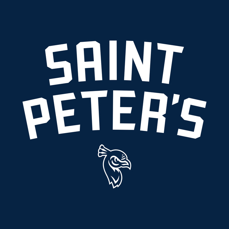 Saint Peter's University Peacocks Arch Logo Long Sleeve - Navy