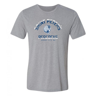 Saint Peter's University Peacocks Division Arch Canvas Triblend Short Sleeve T Shirt - Athletic Grey